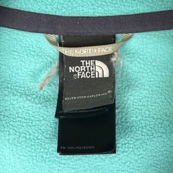 Vintage The North Face Jacket Women's S/P Fleece Aqua 1/4 Zip Lightweight - Picture 4 of 6